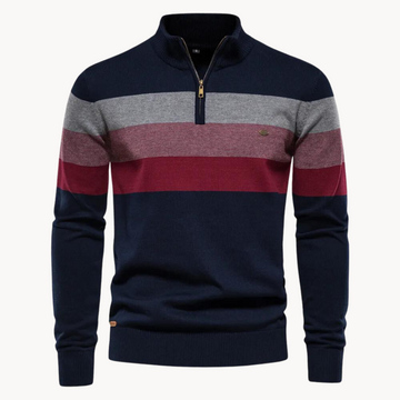 Aurullo - Bequemer Pullover mit halbem Reißverschluss