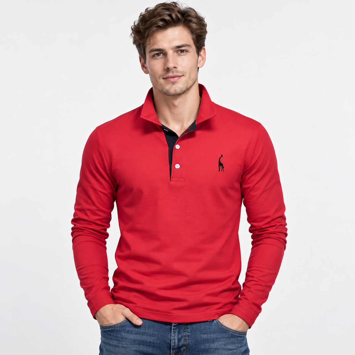 Antoine - Langärmeliges Herren-Poloshirt für jeden Tag
