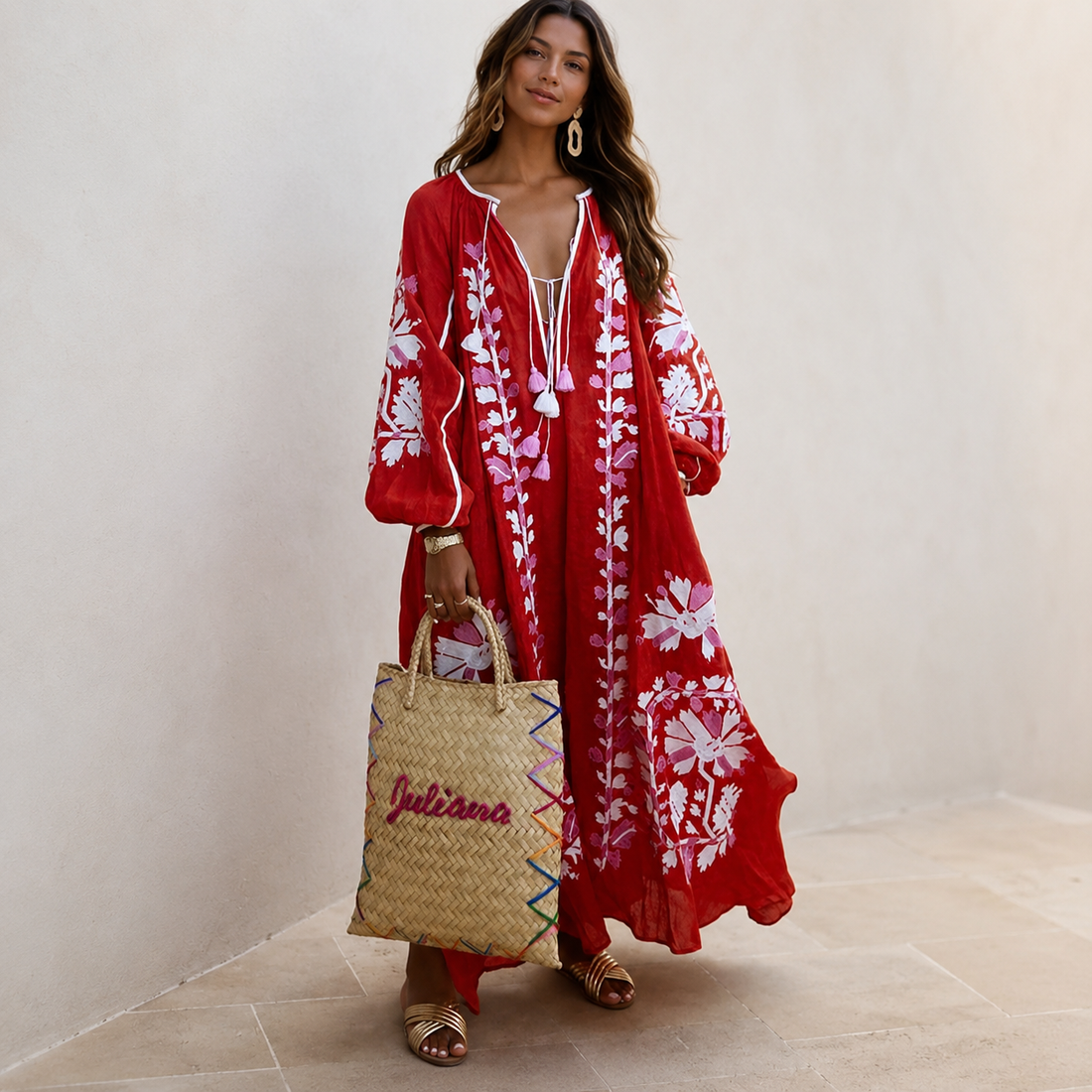 Nelia - Luftiges Boho-Sommerkleid mit Blumendesign