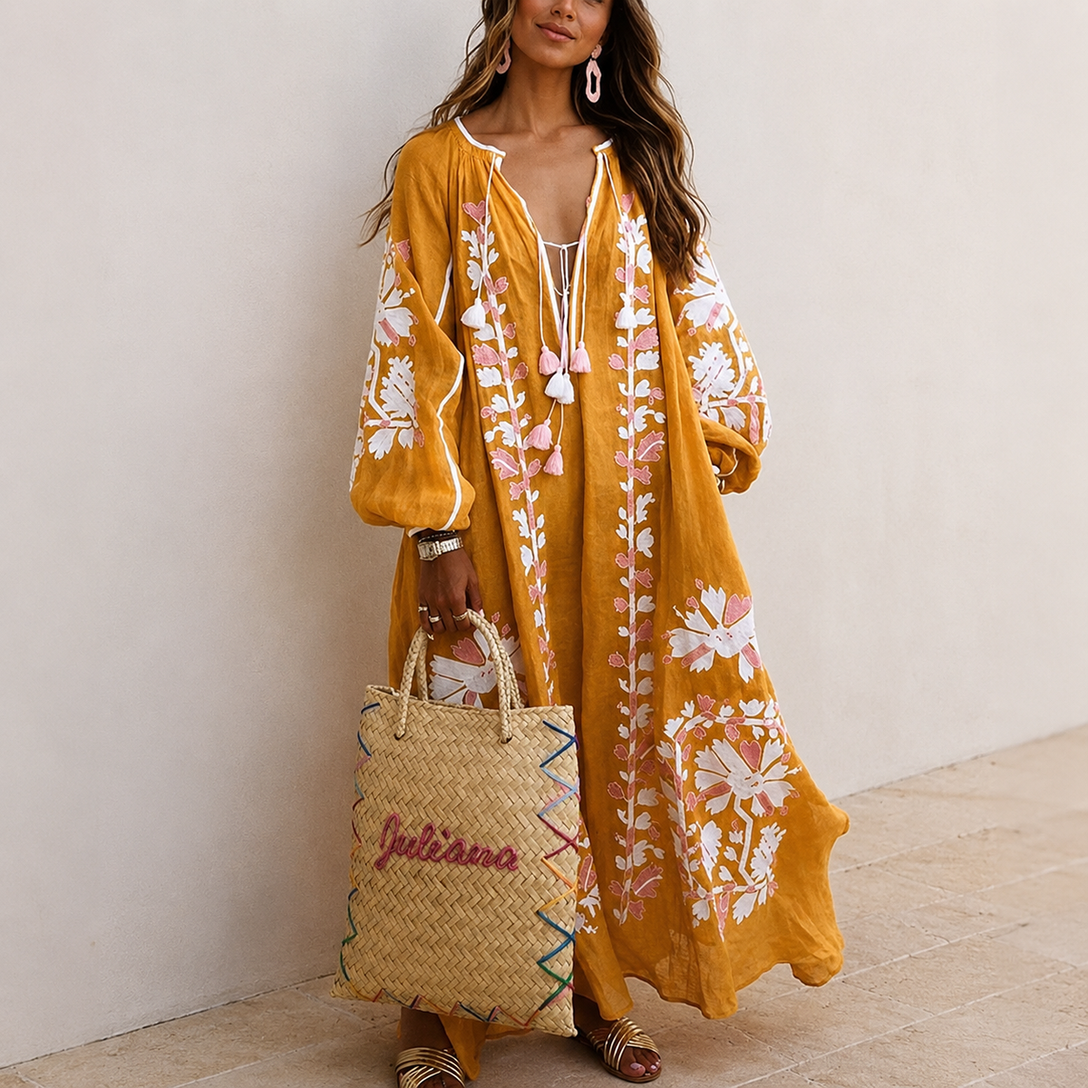 Nelia - Luftiges Boho-Sommerkleid mit Blumendesign