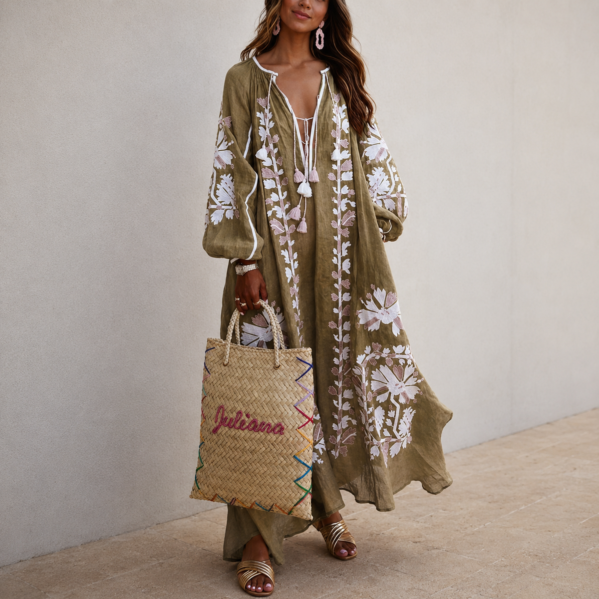 Nelia - Luftiges Boho-Sommerkleid mit Blumendesign
