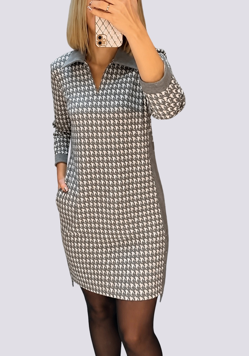 Saskia - Schickes kurzes Kleid mit Kragen