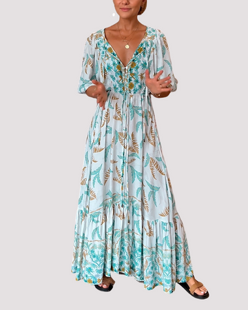 Ashley - Langes Maxikleid mit Blumenmuster