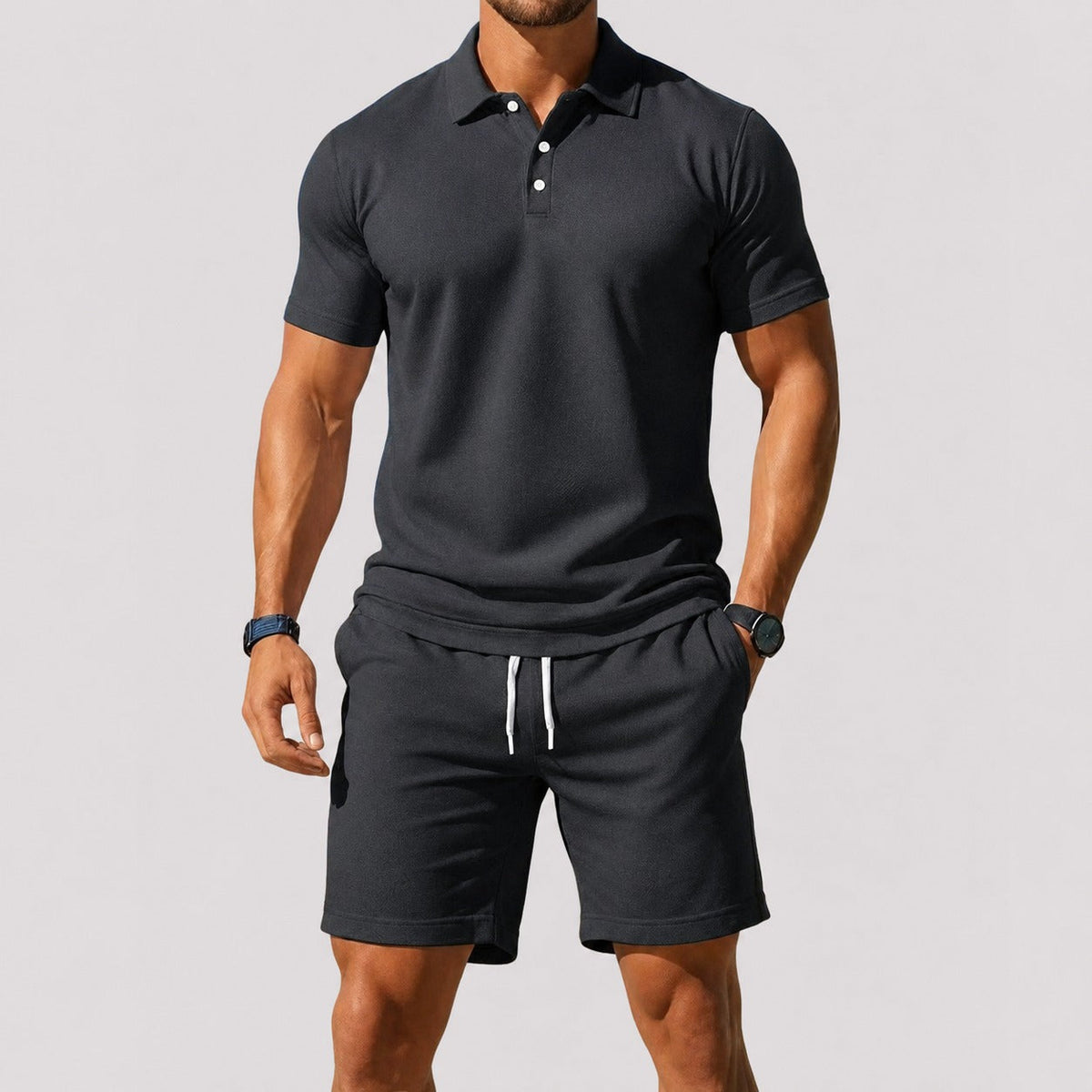 Herren Set – Bequemes Polo-Lounge-Set für Freizeit, Reisen & Sommer