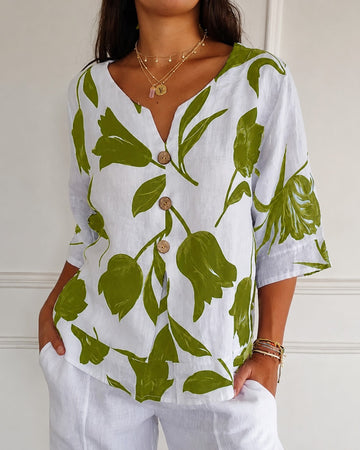 Chiara - Elegante Blumenschluppenbluse