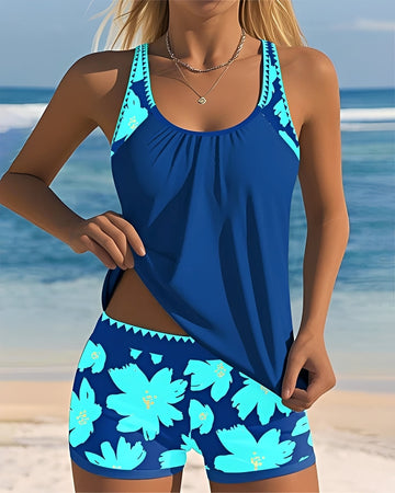 Mila - Tankini mit floralem Muster und Rundhalsausschnitt