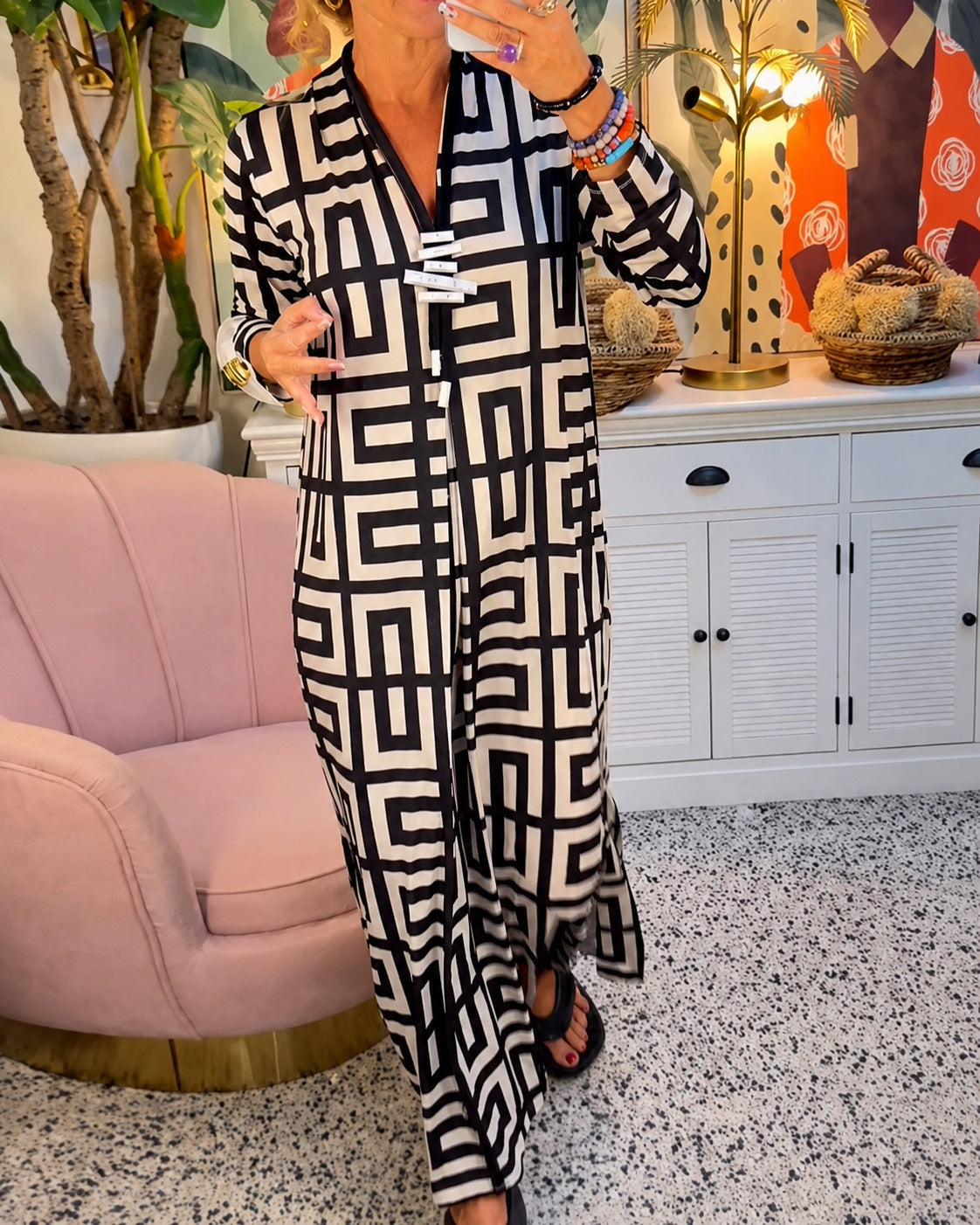 Valerie - Elegantes Kleid mit geometrischem Muster