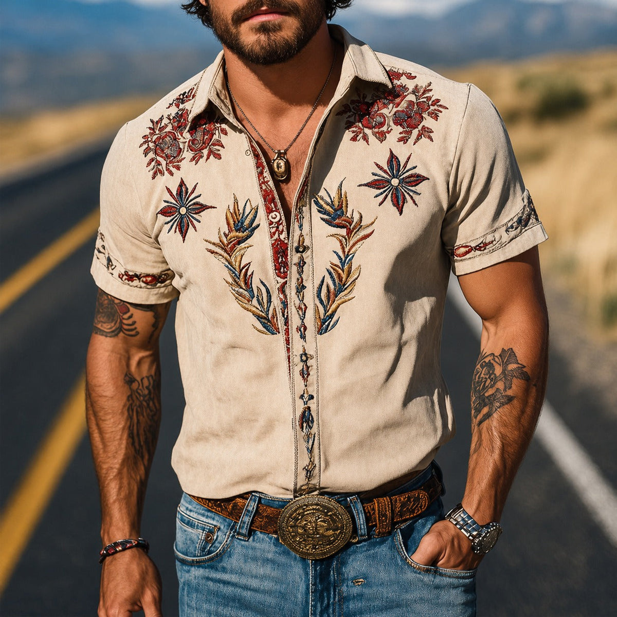 Marvin - Traditionelles Shirt mit Verzierungen