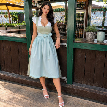 Evelyn - Leichtes Midikleid für das Oktoberfest mit kurzen Ärmeln (Futter nicht enthalten)