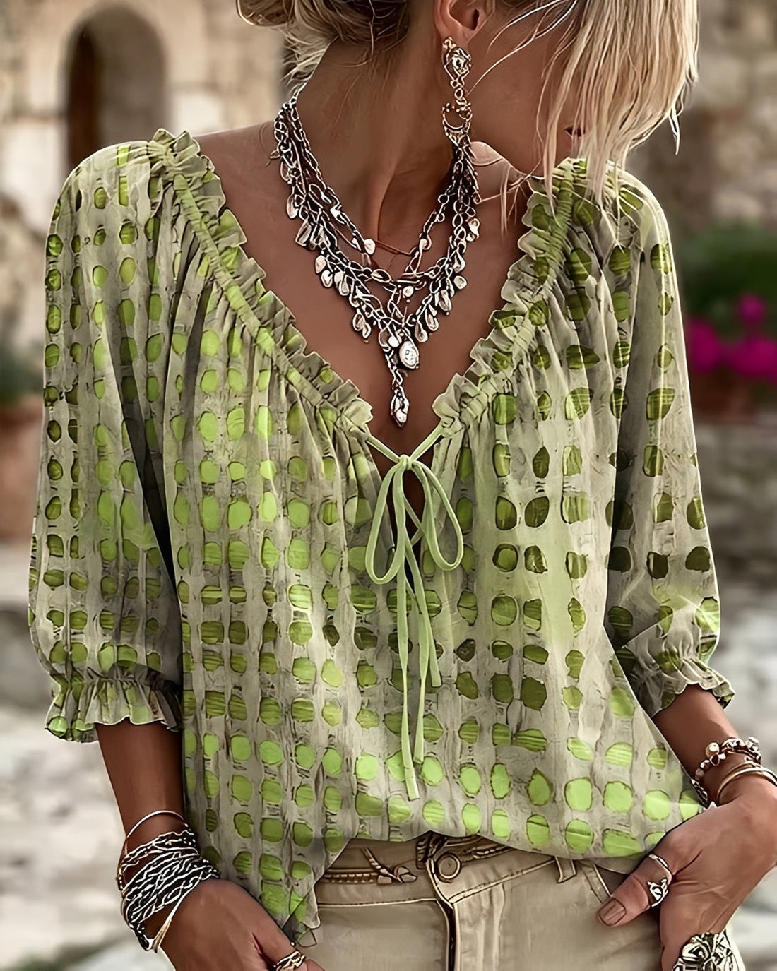 Candice - Modische Bluse mit Punktmuster