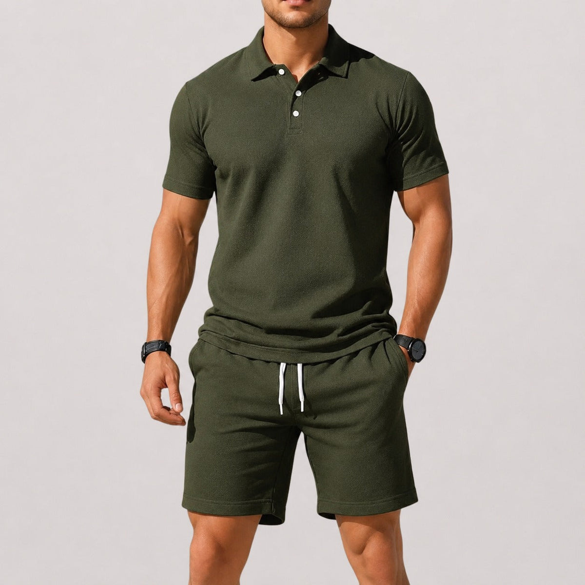 Herren Set – Bequemes Polo-Lounge-Set für Freizeit, Reisen & Sommer
