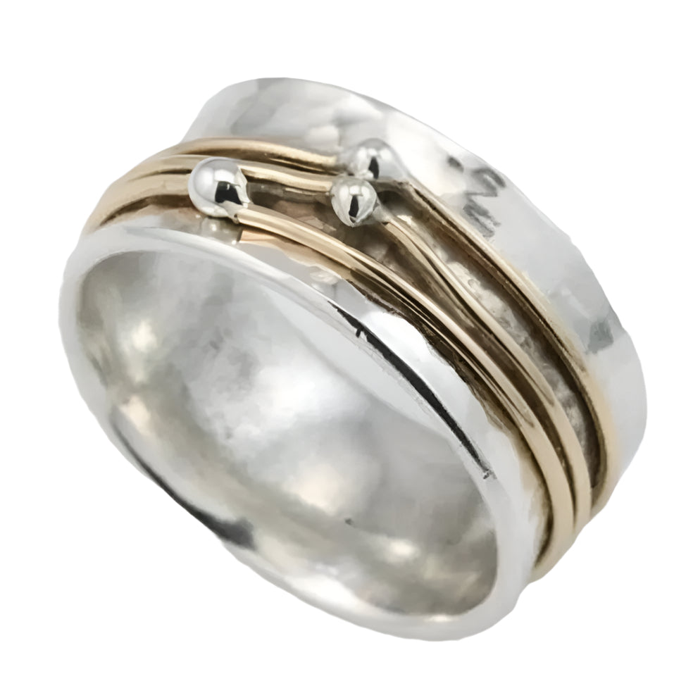 Glänzende Gracia – Vintage-Ring aus Gold und Silber mit strahlender Oberfläche