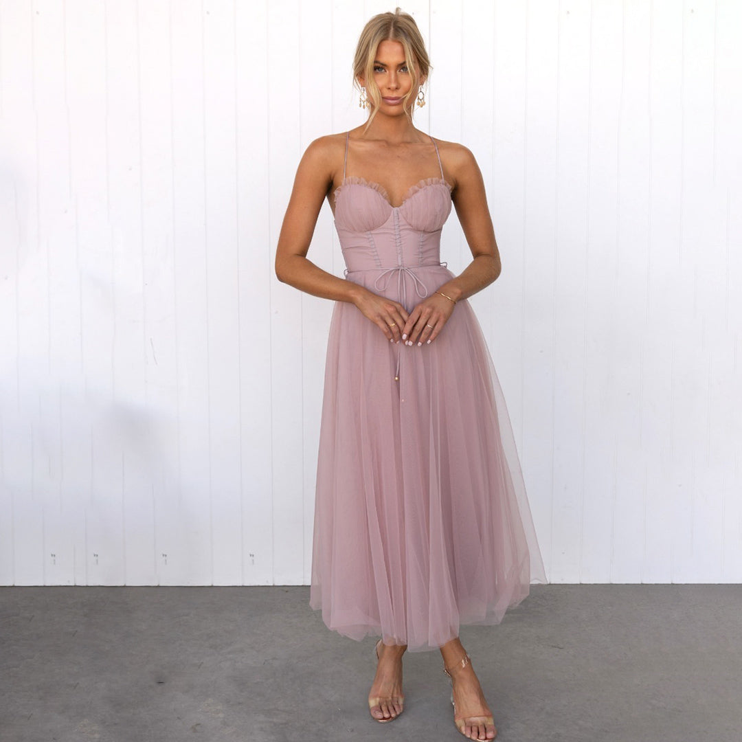 Damen Tüllkleid – Romantisches elegantes Kleid für Hochzeit, Feier & Anlass