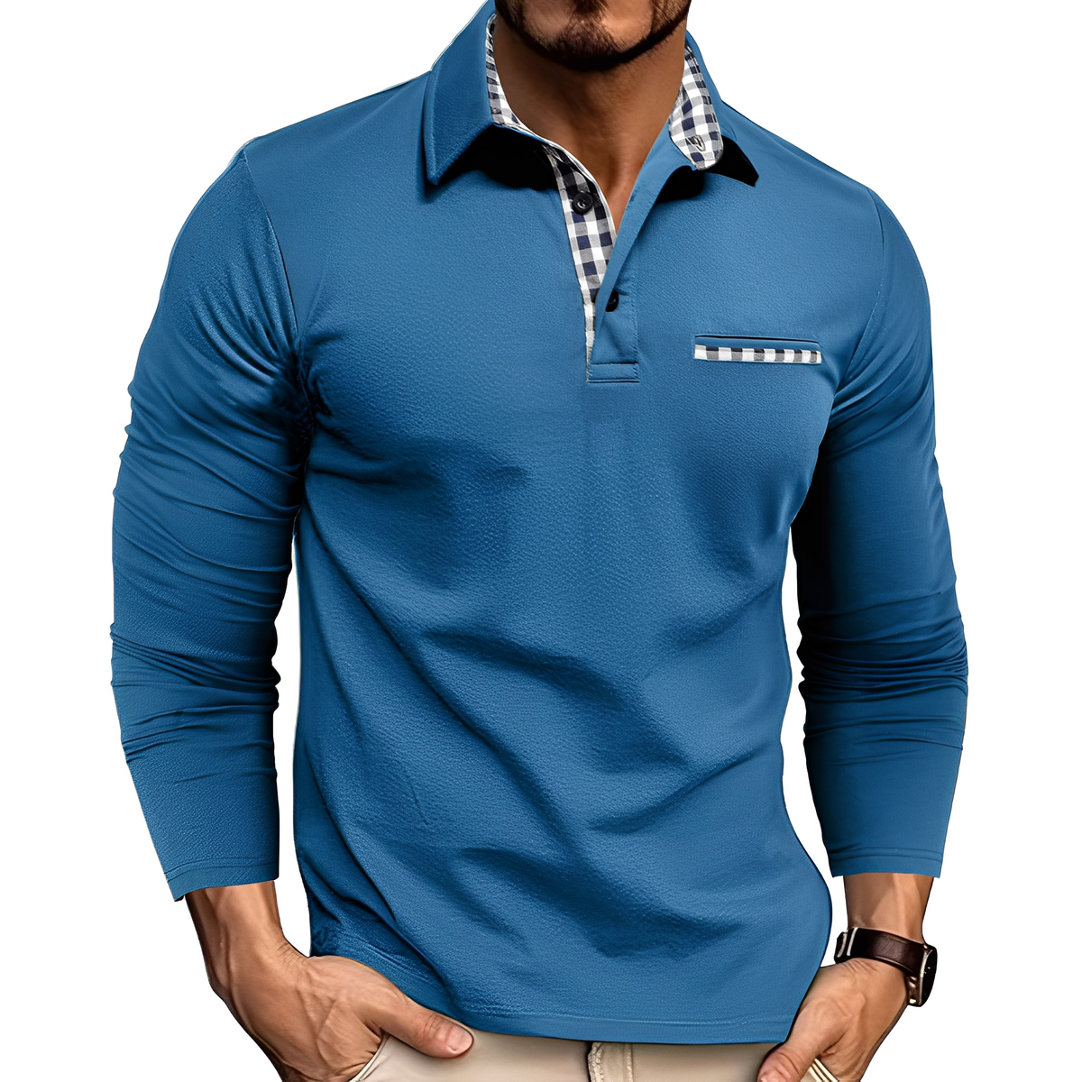 Grover - Komfortables Langarm-Poloshirt