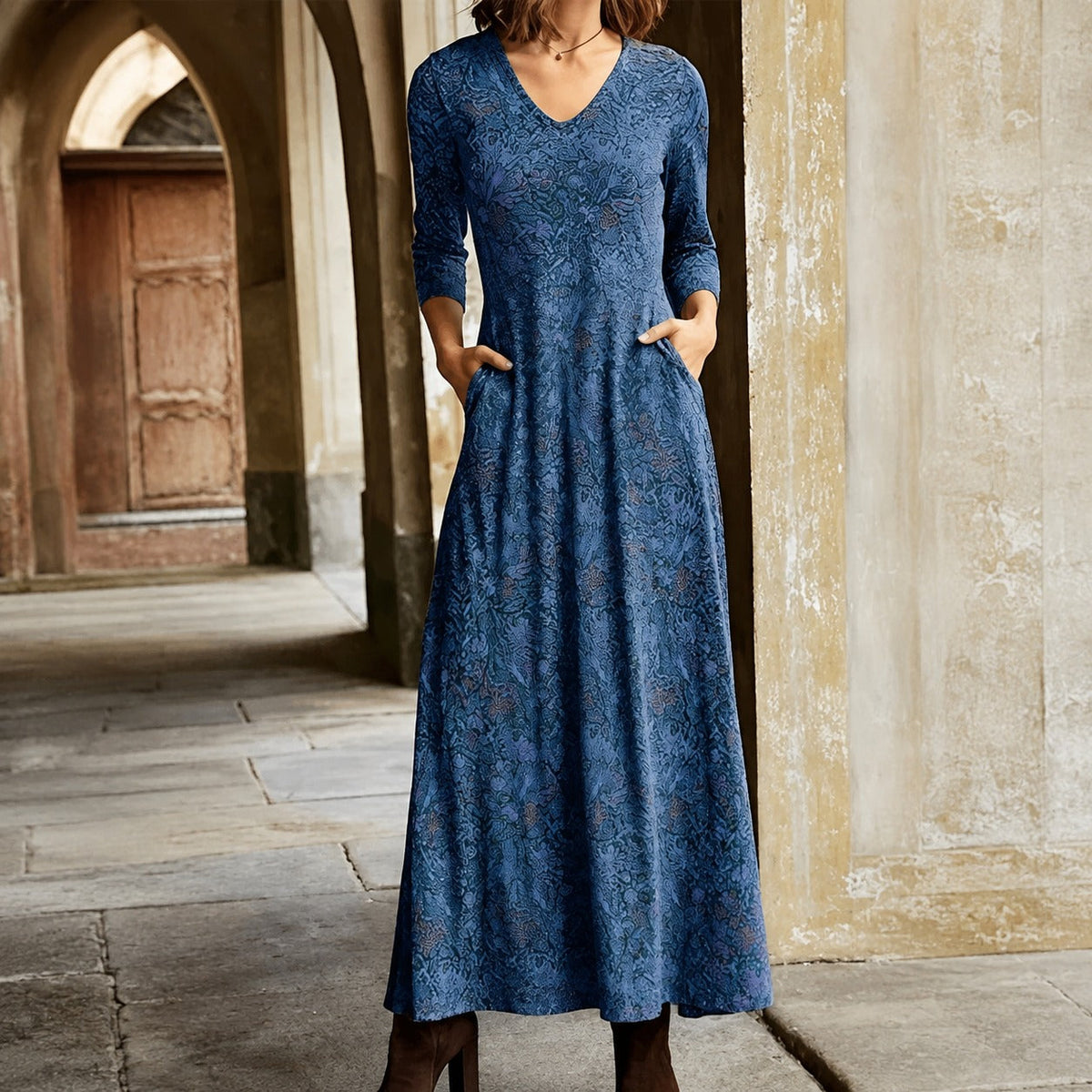 Alexis - Klassisches Damenkleid mit langen Ärmeln