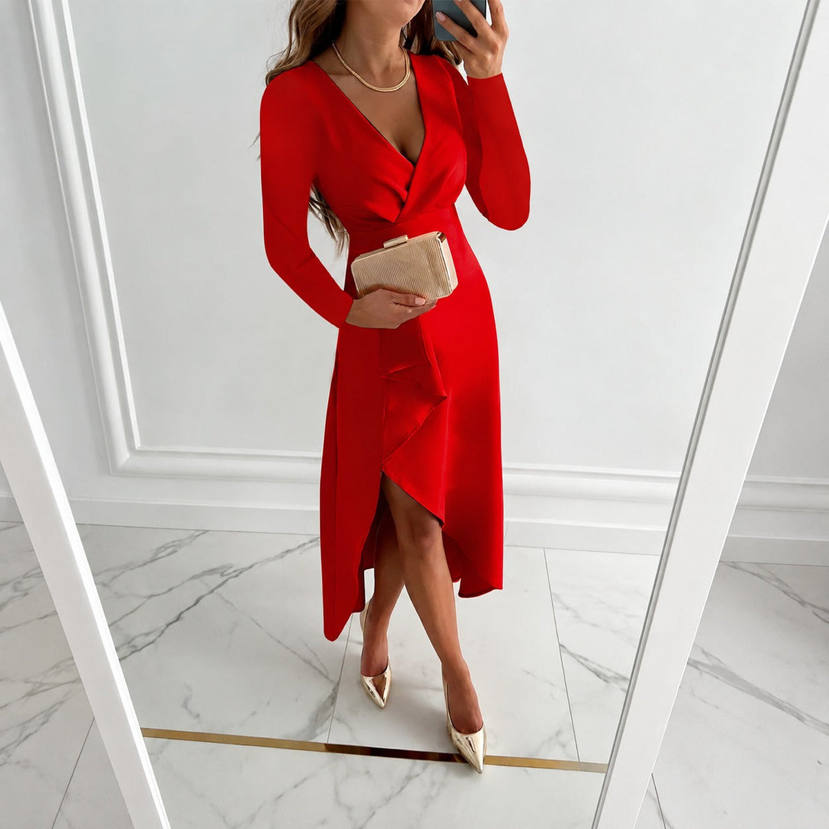 Shannon - Elegantes Abendkleid mit langen Ärmeln