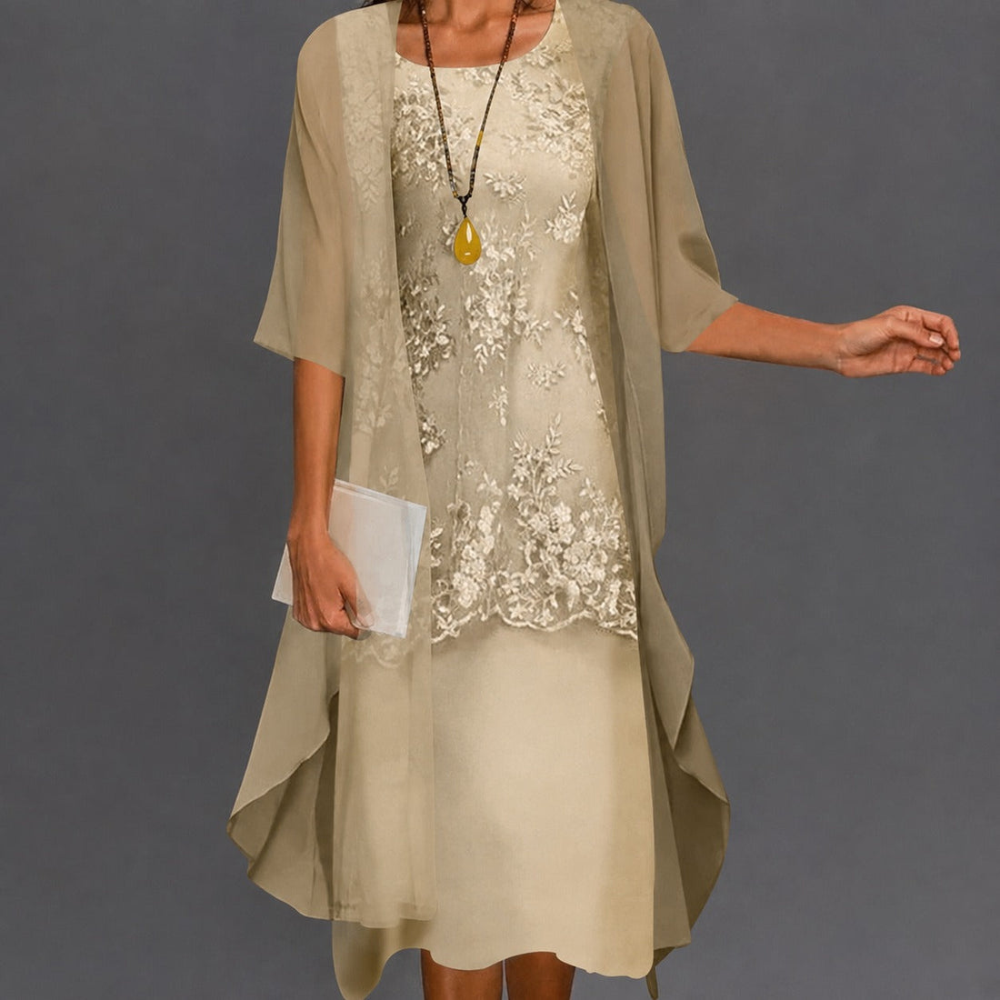 Damenkleid – Stilvolles, locker sitzendes knielanges Kleid für Urlaub, Geschenke und Alltag