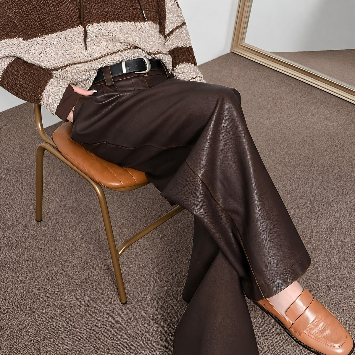 Lora - Damenhosen mit hoher Taille im klassischen Stil
