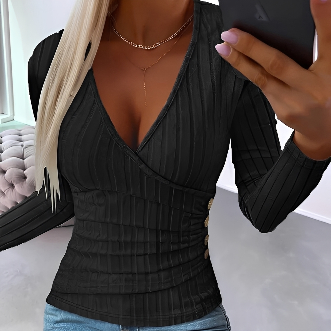Annie - Modischer und komfortabler Pullover mit V-Ausschnitt