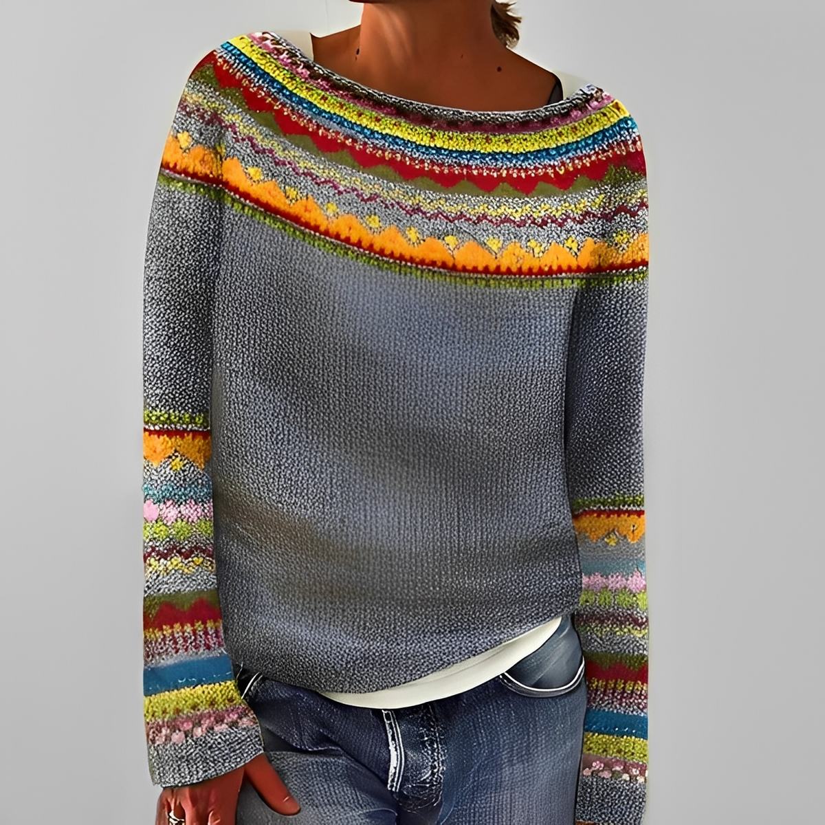 Liliane - Stilvoller Pullover mit Rundhalsausschnitt