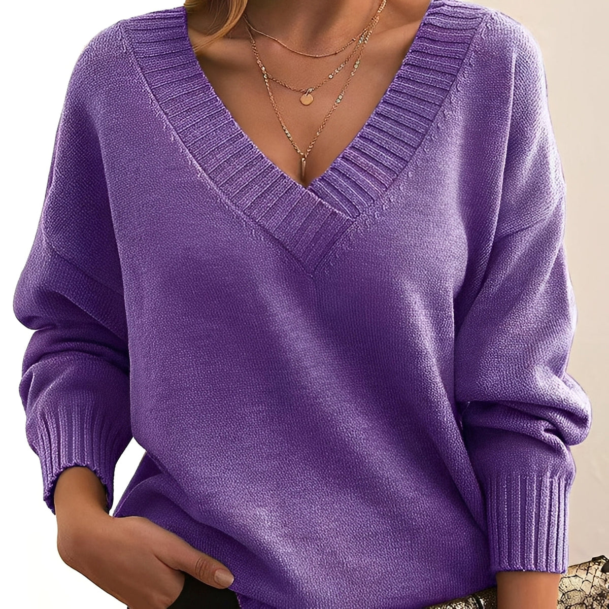 Mollie - Eleganter und bequemer V-Ausschnitt-Pullover