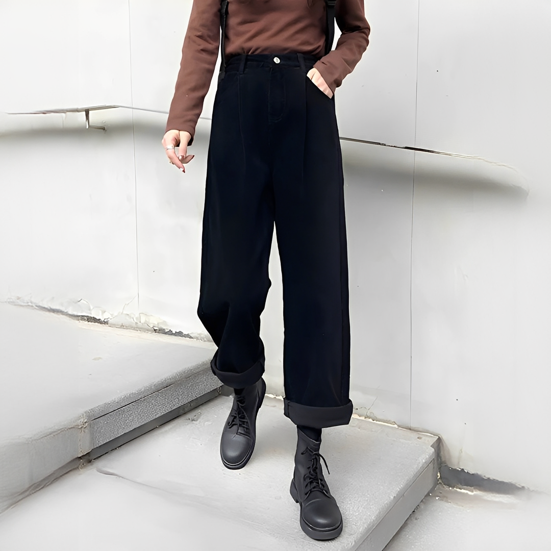 Shelbie - Klassisch geschnittene Hose mit weitem Bein