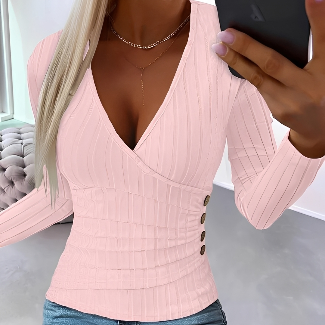 Annie - Modischer und komfortabler Pullover mit V-Ausschnitt