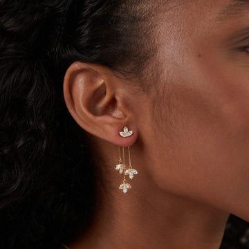 Maia - Kristall-Lotosohrringe mit Cascade