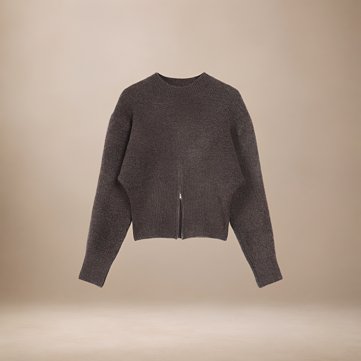 Damen Langarmpullover mit Half-Zip, Rundhalsausschnitt, Split-Design, Regular Fit