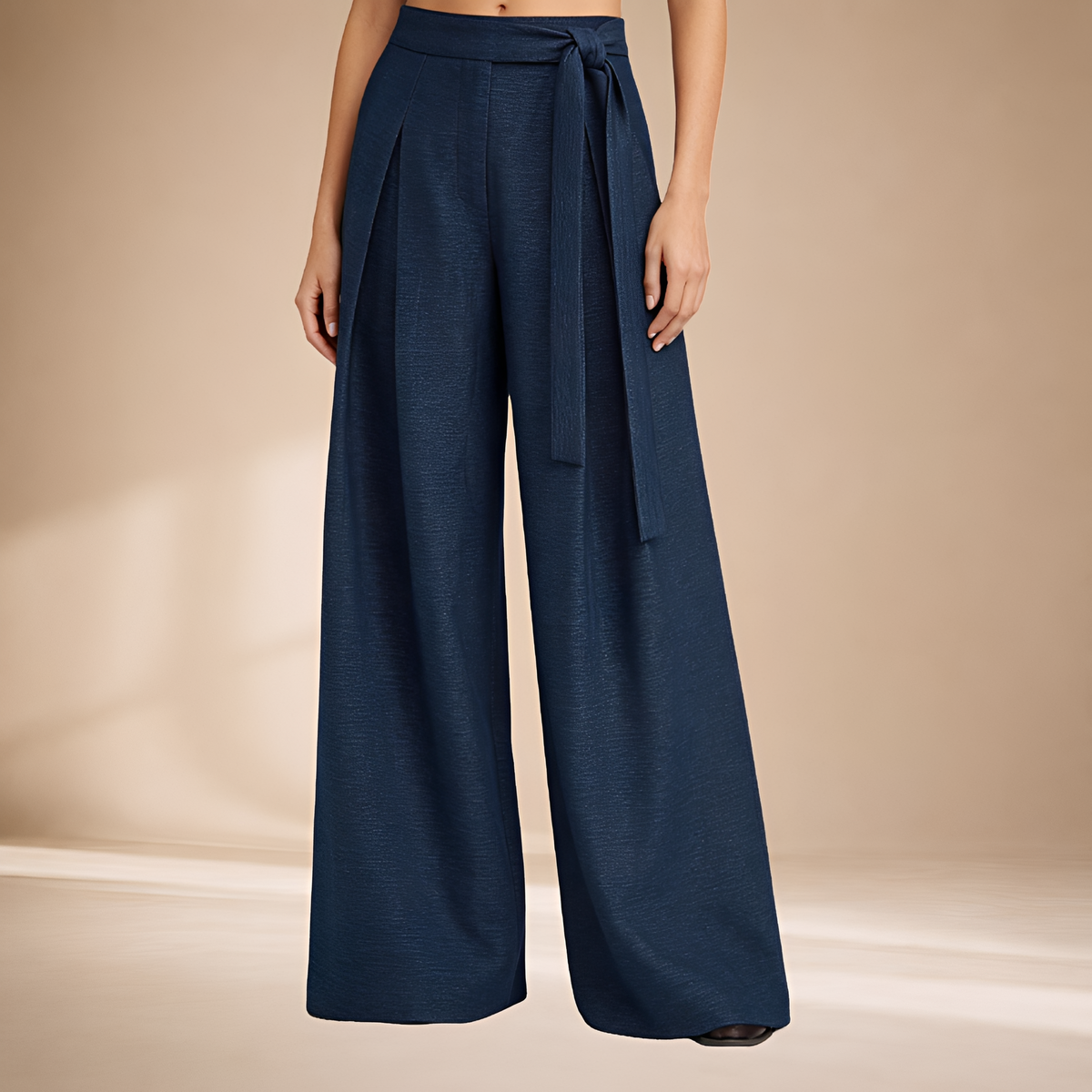 Damen Weite Hose mit asymmetrischem Wickeldesign, hoher Taille, Oversized Fit