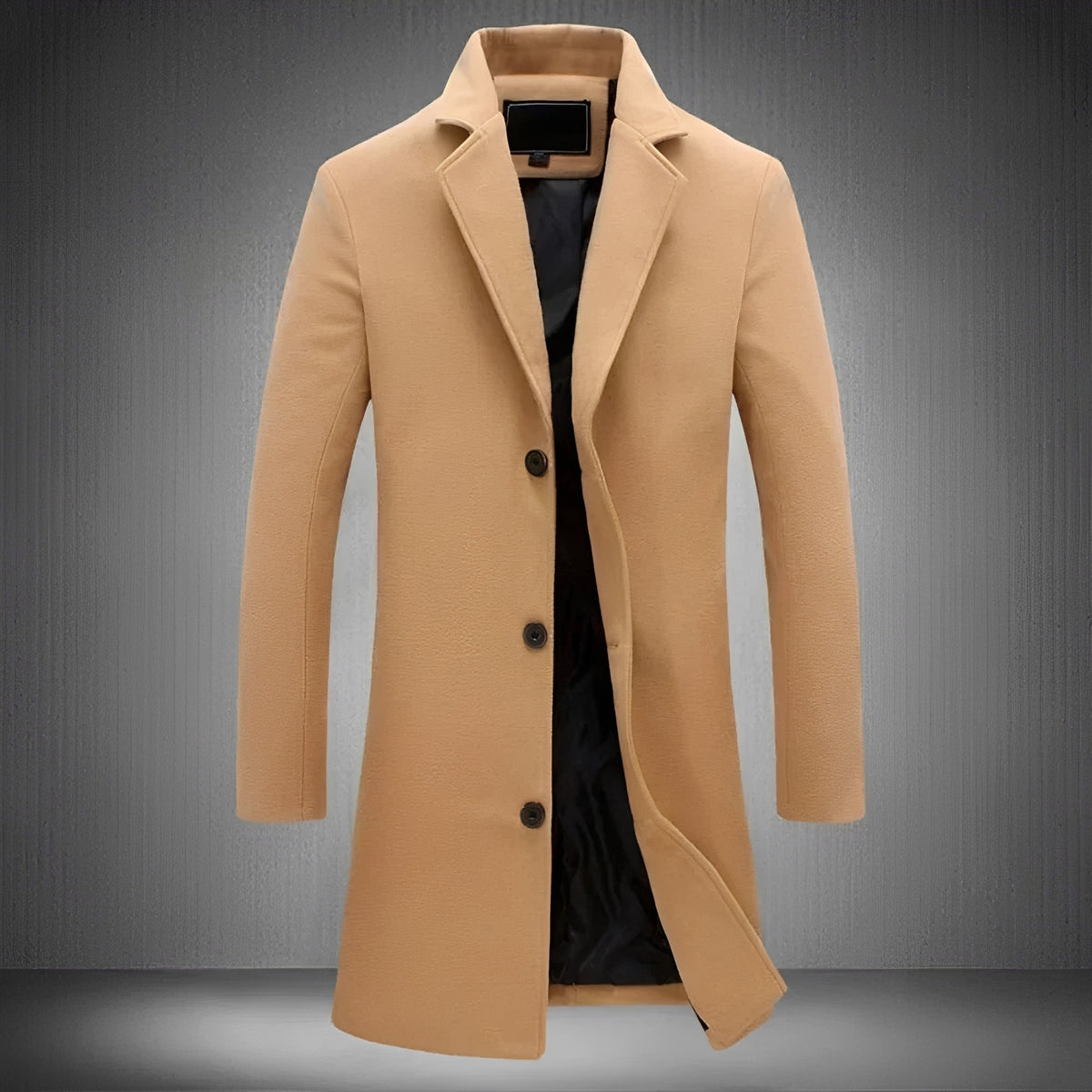Herren Mantel - Klassischer Revers, Knopfverschluss, Seitentaschen, Regular Fit