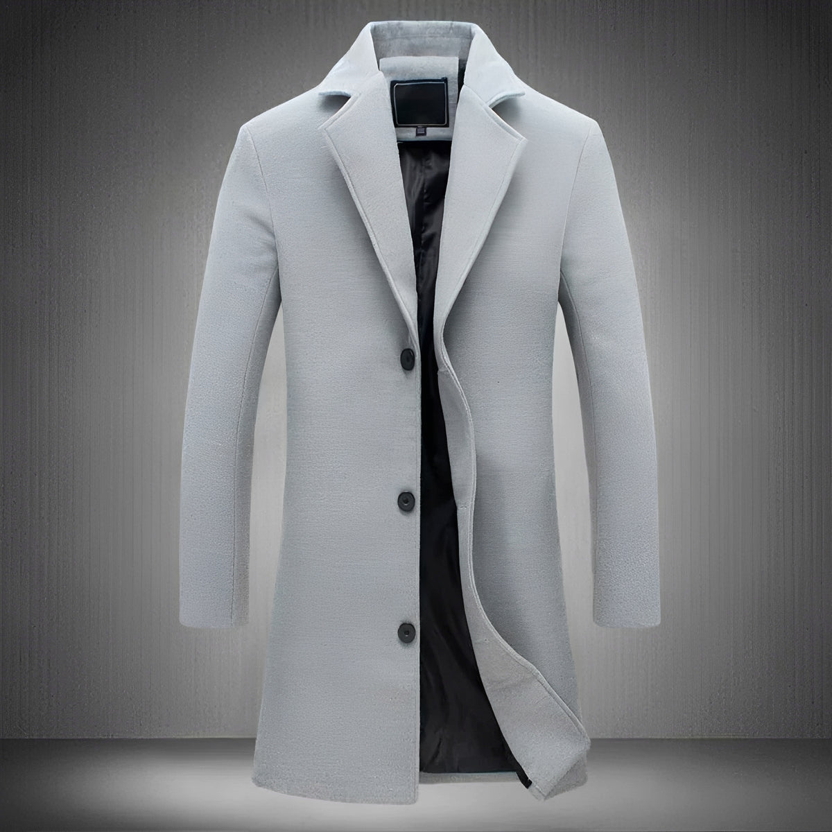 Herren Mantel - Klassischer Revers, Knopfverschluss, Seitentaschen, Regular Fit
