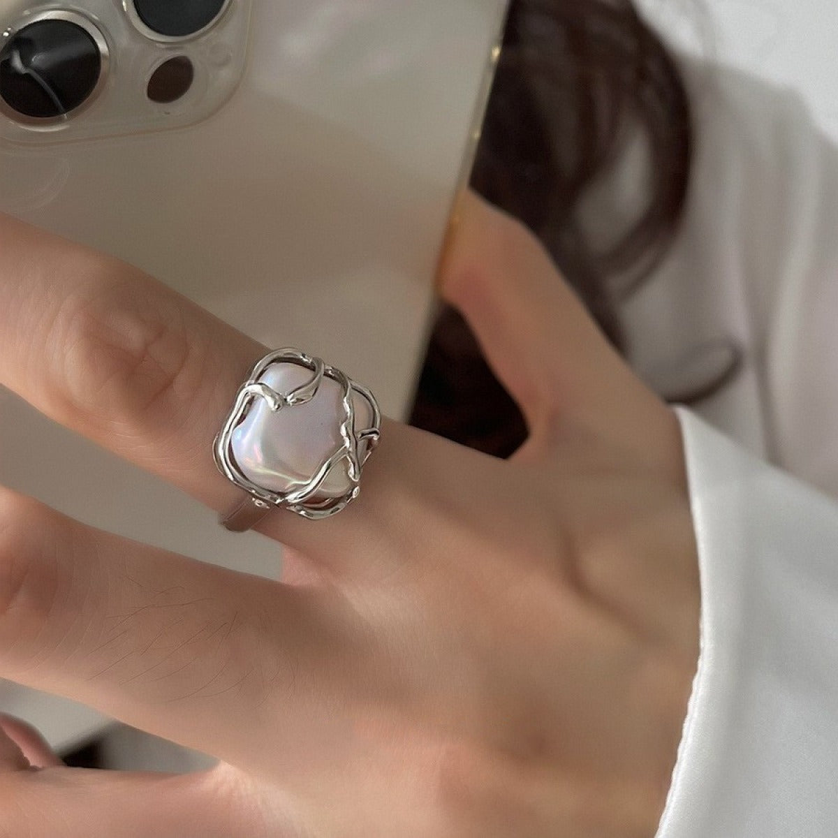 Marian – Silberring mit Perle