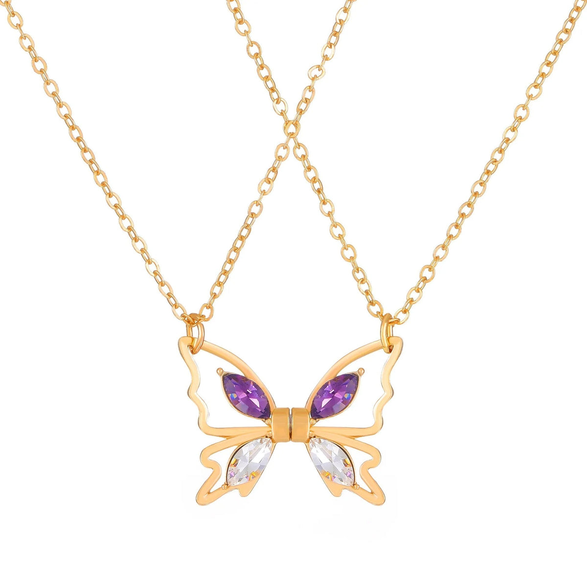 April – Magnetischer Schmetterlingshalsband in Gold