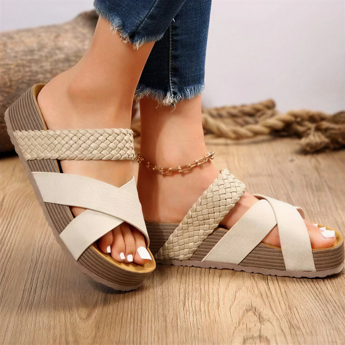 Anika - Bequeme Damen Plateau Sandalen